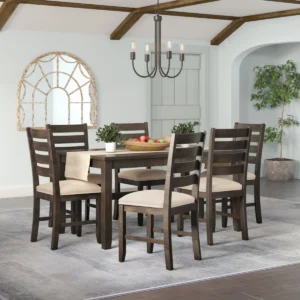 Esdras 6 - Person Solid Wood Solid Wood Top Four Leg Dining Set